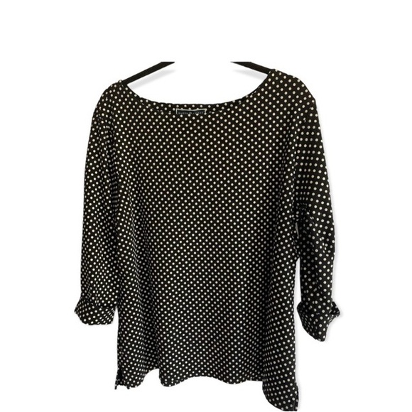 Karen Scott Tops - Black and White Polka Dot Women's Top